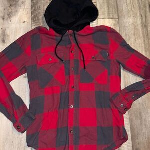 VALOR hooded‎ flannel shirt- size Small